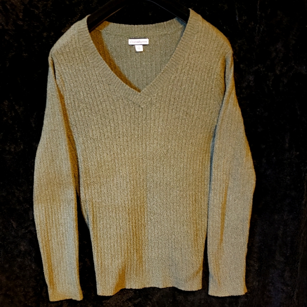 Croft and Barrow Sage Green V-neck sweater
